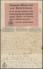 WW1 German Army Small Bill of Louvain Belgium Stationary 1919 Soldiers Hospital picture
