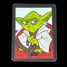 2024 Topps Star Wars Chrome Galaxy YODA BLACK FOIL 1/1 Sketch By DYJ Dayinji picture
