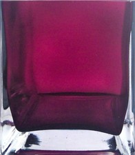 VTG Teleflora Gift Ruby Red Cube Square Glass Flower Vase Made in Poland MINT picture