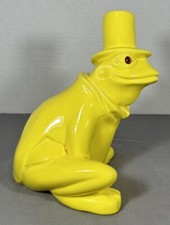 Vintage Yellow Frog with Top Hat and Bow Tie Enchanto Company Rare Statue MCM picture