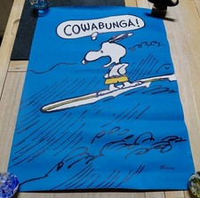 Vintage 1958 Snoopy Surfing Cowabunga Poster 20x28 Original Springbrook Hallmark picture