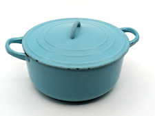 Vintage Le Creuset 2.5 Qt C Pot Dutch Oven Cast Iron Enamel Robin Egg Turquoise picture