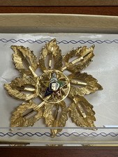 Vitg Order of Eastern Star Brooch Gold Tone with bracelet Enamel 2 1/4