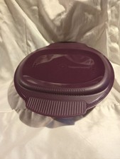 Tupperware Micro Healthy Delight Microwave Cooker Steamer 3.25 Cups Purple /Plum picture