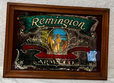 Remington Arms Co. Since 1816 Mirrored Glass Advertising Sign Vintage Man Cave picture
