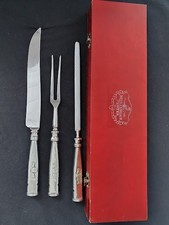 Mullingar Pewter Claddagh Design Carving Knife Fork & Sharpener Set picture