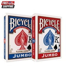 Bicycle Jumbo Index Playing Cards 2 Pack Large Print Poker Size picture