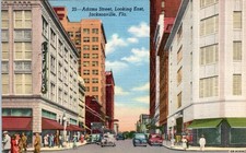 Vintage - Adams Street, Looking East Jacksonville Florida - Postcard - P10 picture