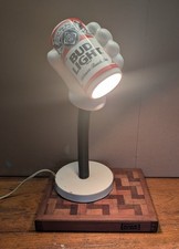 Vintage Porcelain Bud Light Hand Beer Can Desk Lamp Light - Tested & Working picture