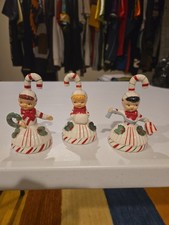 Lefton Candy Cane Striped Girl Bells picture