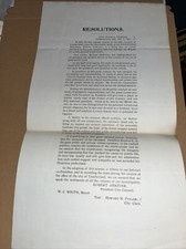 1901 Cumberland MD Council Sympathy Resolution President McKinley Assassination picture