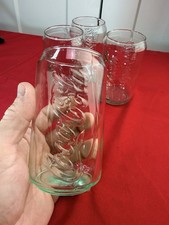 Vtg Coca Cola Georgia Green Glass Can Shaped Tumblers 12 oz Set 4 NEW Old Stock picture