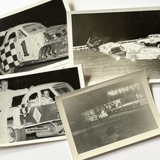 Vintage Snapshot Photograph Racing Race Car ID Bill Slater? Bill Tingue Crash picture