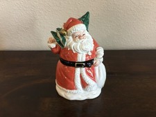 1989 Vintage OCI Omnibus Fitz & Floyd German Santa with Tree sugar jar picture
