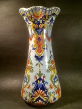 Gorgeous Antique French Faience Rouen Vase c.1800's picture