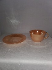 Vintage Fire King Peach Laurel Leaf Lustre Oven Ware Luncheon Plate picture