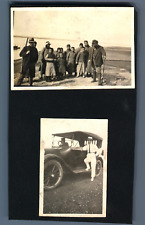 China, A Big Family Vintage Silver Print. Collage of 2 photos of 4.5x6.5 cm and  picture