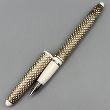 Vintage Lady Sheaffer V Skripsert Fountain Pen Cream Gold Paisley Fish Scale picture