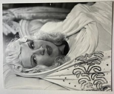 Vintage Movie Starlet Cinema Mae West Close-Up  White Dress Reprint B/W picture