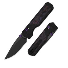 Kizer Militaw 315 Folding Pocket Knife Elmax Blade Aluminum & FatCarbon Handle picture