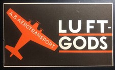 Mint Air Baggage Label Tag AB Aerotransport Sweden Luftgods picture