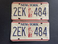 PAIR OF NEW YORK LICENSE PLATES STATUE OF LIBERTY 2EK 484 picture