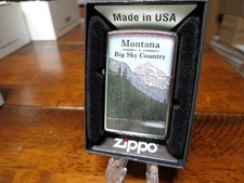 MONTANA BIG SKY COUNTRY MOUNTAINS LAKE WILDERNESS ZIPPO LIGHTER MINT IN BOX picture