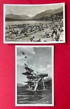 2 x Photo Postcard Millstatt on the Lake 1931 Beach with Diving Tower Types (149358 picture