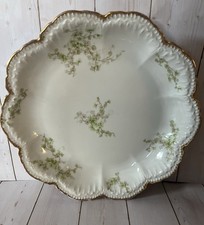 Limoges Haviland GDA France Antique Vintage Green Floral Gold Trim 9” picture