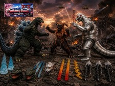 NECA Godzilla Mechagodzilla King Caesar Deluxe Box Set Action Figures picture