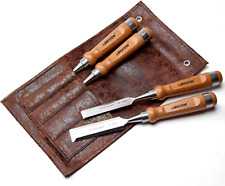 Woodworking Chisel Set 4Pcs Cr V Wood Chisels Professional Chisels Leather Pouch picture