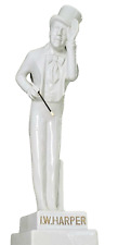 Vintage I W Harper The Gentleman Decanter White Hall Ceramic Man w Cane Statue picture