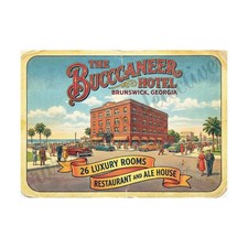 Hotel Luggage Label Sticker, Brunswick Georgia, Exclusive Design 5