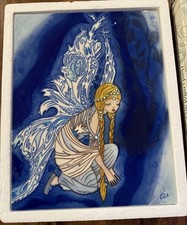 Benaya By Innovation Vintage Ceramic Art Tile Plaque FAIRY OF THE STARS 11 x 14” picture