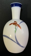 Vintage Koransha Arita-ware Poreclain Sake Bottle Orchid Lace 4.5