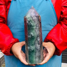5.69LB Natural Fluorite Tower Polished Crystal Point Reiki Healing Energy Stone picture