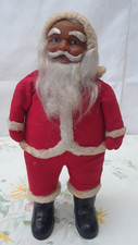 Vintage 1950's Hard Plastic Dark Skin Santa Claus Christmas Figurine 11
