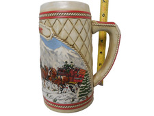 Vintage Budweiser Series A Anheuser Busch Holiday Beer Stein Mug Clydesdale 1985 picture