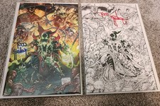 NYCC Exclusive Whatnot Spawn Signed by Todd McFarlane 2 Comic Set Color & BW picture