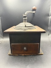 Antique Arcade Imperial Cast Iron Wood Coffee Grinder Mill Hand Crank Box 1890’s picture