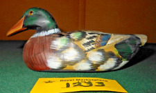 Wood Carved Duck Decoy Art Figurine Made in The Peoples Republic of China Vtg picture