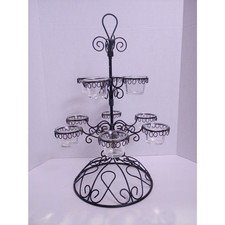 Gold Canyon 10 Glass Trellis Votive Tealights Black Candelabra RETIRED Model picture