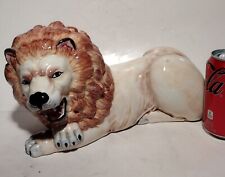 Italian Majolica Ceramic Lion Figurine, 12
