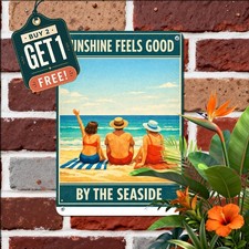 Life Is Better At The Beach Plaque Rustic Coastal Ocean Villa Metal Tin Sign picture