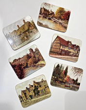 Elegant Traditional Cork Coasters Made In England CLOVER LEAF Shakespeare theme picture