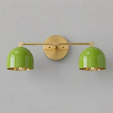 Modern 2 Light Brass Vanity Light, Mid Century Bathroom Wall Sconce picture