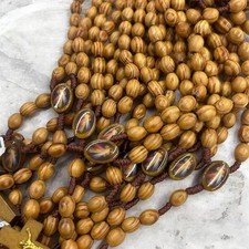 12Pcs Funeral  Favors Rosaries  Recuerdos Para Funeral Rosarios De Madera picture
