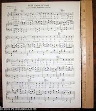 KANSAS STATE TEACHERS COLLEGE Emporia Original Vintage School Song Sheet c1929 picture