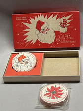 Vintage American Greetings & Jolly Time Beverage Coasters - Box w Santa Graphics picture