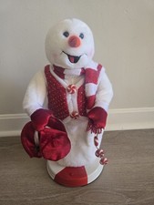 RARE 2005 Gemmy Spinning Snowflake Snowman Peppermint Twist READ DESC picture